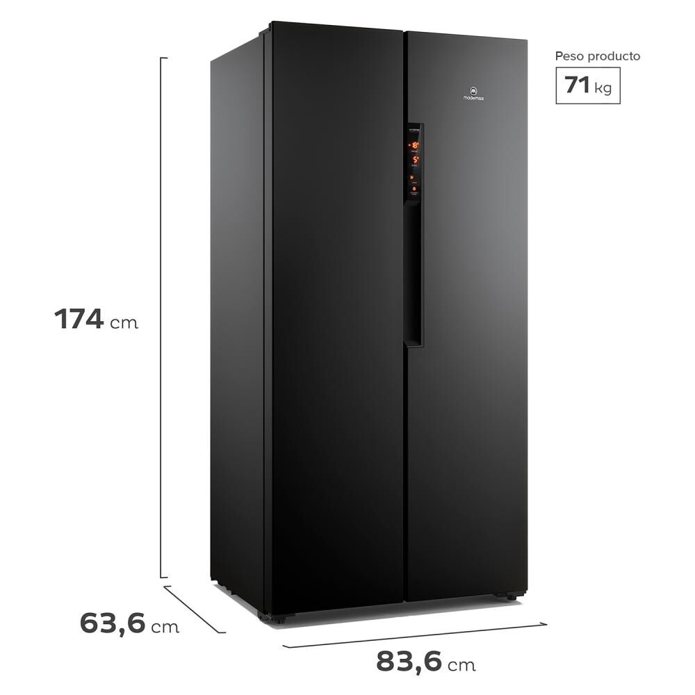 Refrigerador Side By Side Mademsa MAS430B / No Frost / 426 Litros / A+ image number 2.0